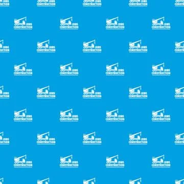 Construction job pattern seamless blue Stock Illustration
