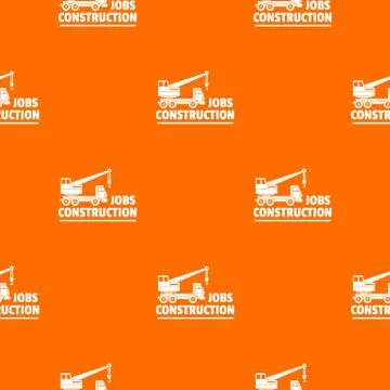 Construction job pattern vector orange Stock Illustration