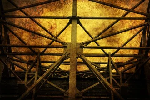 Construction joints on grunge background Stockfoto's