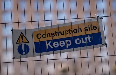 Construction Keep Out Sign Stock-Fotos