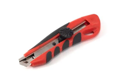 Construction knife blade with red handle Stock Photos
