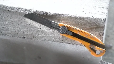 Construction knife close up Stock Footage 90191965
