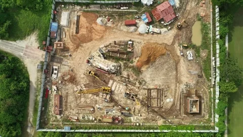 Construction in kuala lumpur from above Stock Footage 313440673