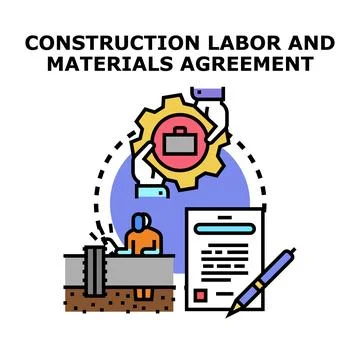 Construction labor and materials agreement vector concept Stock Illustration