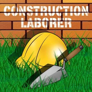 Construction Laborer Represents Building Worker 3d Illustration Ilustración de archivo