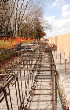 Construction on the lake. Stock Photos