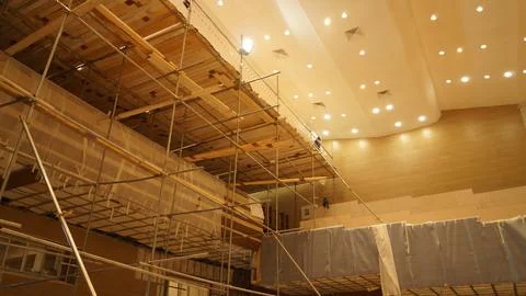 Construction of a large building. Photos