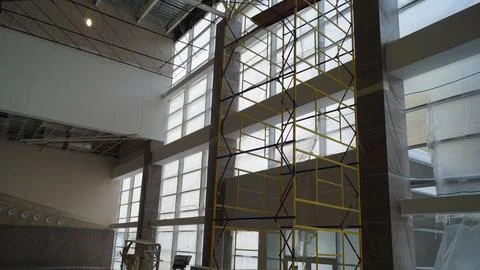 Construction of a large building. Photos