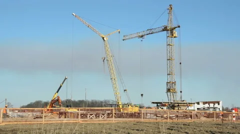 Construction of large high-rise apartment complex Stock Footage 61541726
