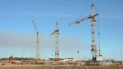 Construction of large high-rise apartment complex Stock Footage 61542479
