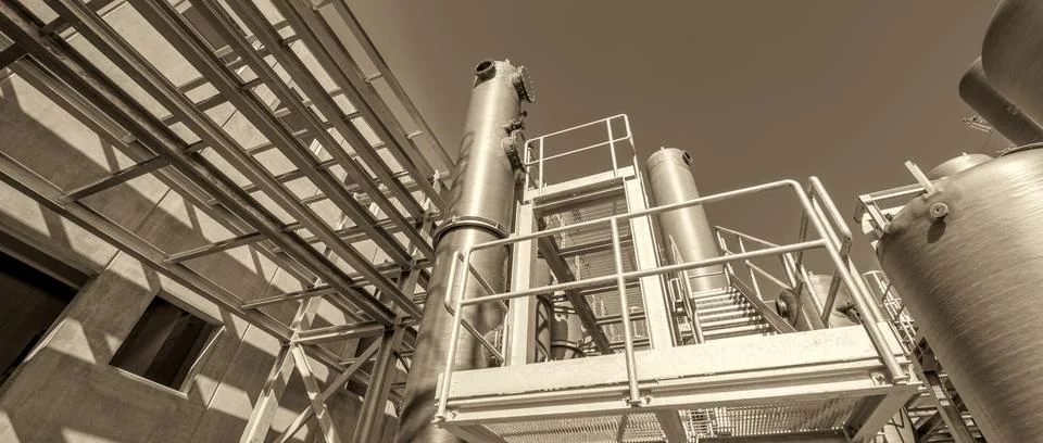 Construction of Large-Scale Chemical Processing Facility Stock Photos