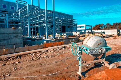 Construction of Large-Scale Chemical Processing Facility Stock Photos