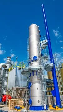 Construction of Large-Scale Chemical Processing Facility Stock Photos