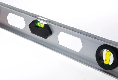 Construction level for straight even lines Stock Photos