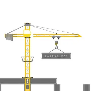 Construction lifting crane. Stock Illustration