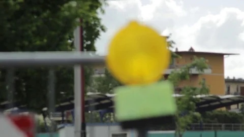 Construction light close up Stock Footage 75313149