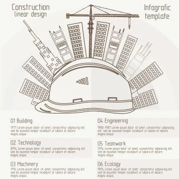 Construction linear design Stock Illustration