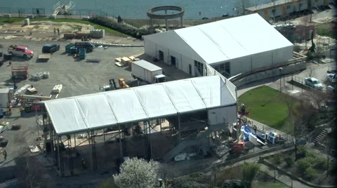 Construction Of LiveCity Temporary Buildings Stock-Footage 943489