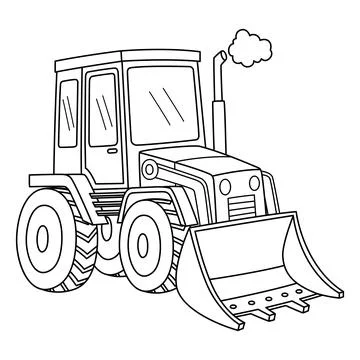 Construction Loader Isolated Coloring Page Stock Illustration