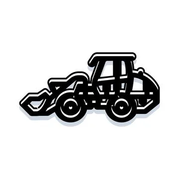 Construction loader vehicle working machine icon Stock Illustration
