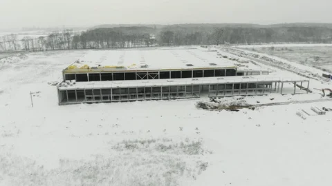 Construction of logistics center in winter Vídeos de archivo 126393380