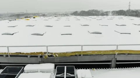 Construction of logistics center in winter Video stock 126394051