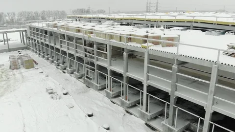 Construction of logistics center in winter Stock-Footage 126394729
