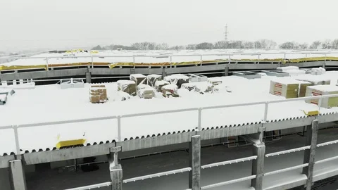 Construction of logistics center in winter Vídeos de archivo 126395378