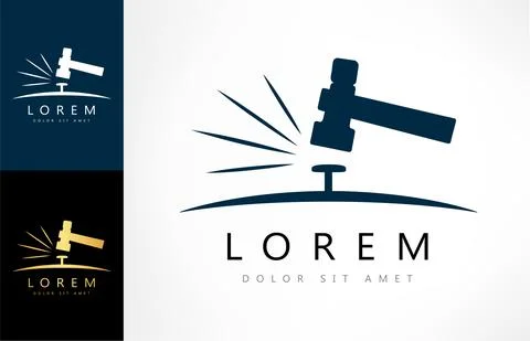 Construction logo. Hammer and nail vector. Stock Illustration