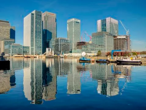Construction in London's Docklands Stock Photos