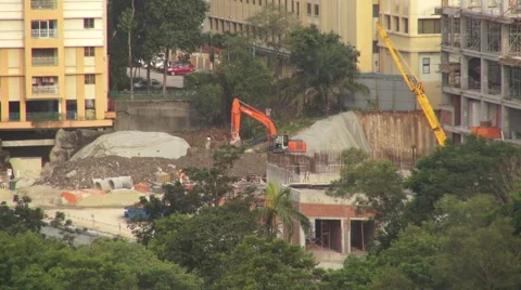 Construction Long Shot Video stock 55181088