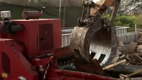 Construction. Lumber Recycling Stock Footage 98247821