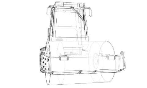 Construction machine. Asphalt compactor vector Stock Illustration