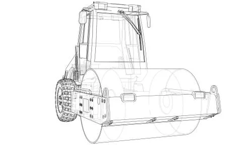 Construction machine. Asphalt compactor vector Stock Illustration