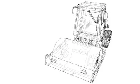 Construction machine. Asphalt compactor vector Stock Illustration