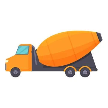 Construction machine icon cartoon . Concrete mixer Stock Illustration