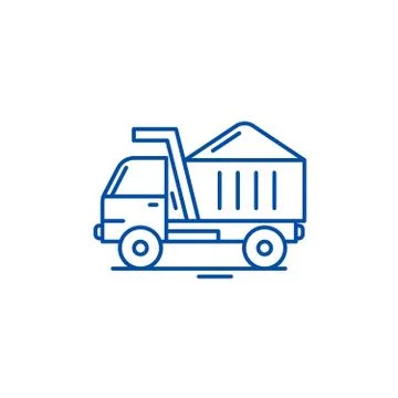Construction machine line icon concept. Construction machine flat vector symbol Stock Illustration