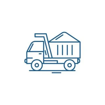 Construction machine line icon concept. Construction machine flat vector symbol Illustrazione stock