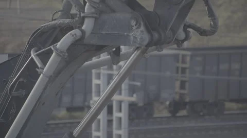 Construction machine, pile driver, construction site, train Stock Footage 280969257