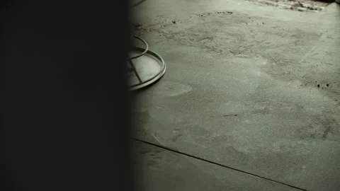 Construction machine smoothing and polishing concrete floor Stock Footage 316697851