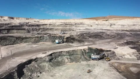 Construction machinery in the coal mine Stock Footage 294099852