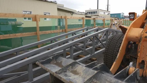 Construction machinery at a construction site Видео 165251838