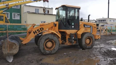 Construction machinery at a construction site Stock Footage 165251853