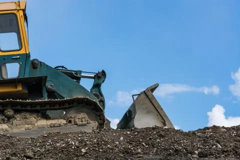 Construction machinery at a construction site Stock Photos
