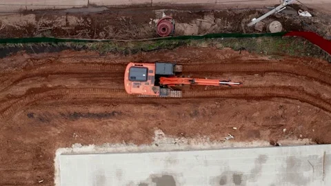 Construction machinery for excavating, loading, lifting and hauling of cargo on Stock Footage 153285021