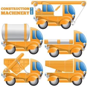 Construction machinery. Illustrazione stock