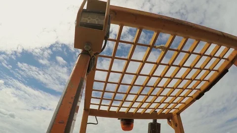 Construction Machinery Over Clouds Background Vidéo 92111510