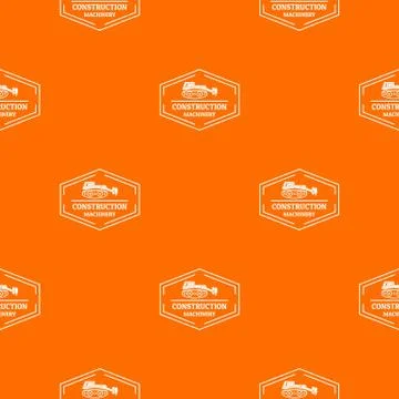 Construction machinery pattern vector orange Stock Illustration