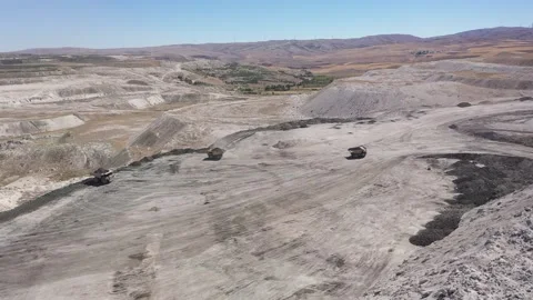 Construction machinery working in coal mine Stock Footage 294100162