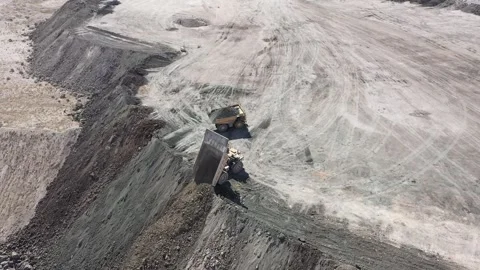 Construction machinery working in coal mine Stock Footage 294100201